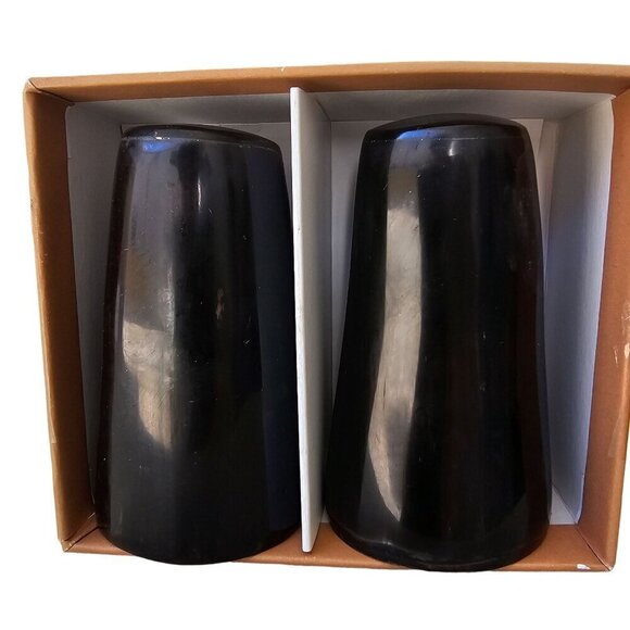 Salt and Pepper Shakers West Elm Naturally Shed Buffalo Horn Hand Made NiB - Picture 2 of 8